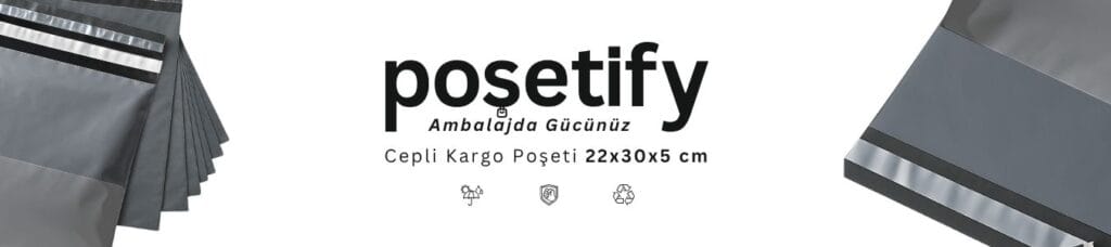 Cepli Kargo Poşeti 22x30x5 cm | Gri | Yapışkan Bantlı | 80 Mikron