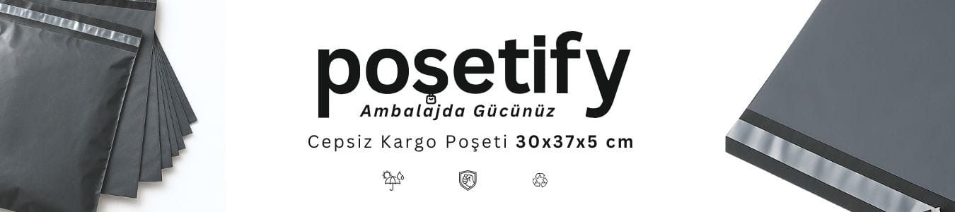 Cepsiz Kargo Poşeti 30x37x5 cm | Gri | Yapışkan Bantlı | 80 Mikron