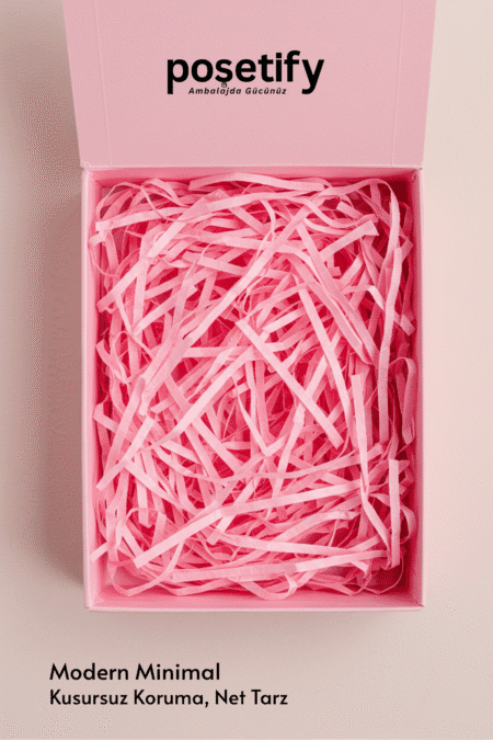 Poşetify Premium Kırpık Kâğıt Dolgu | Pembe Renk | Estetik Ambalaj | Koruyucu Paketleme Kâğıdı
