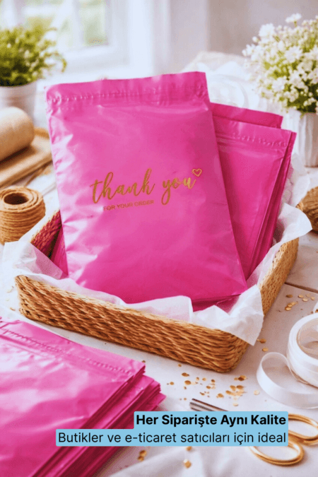 Premium Renkli Kargo Poşeti 30x38x6 cm | Yapışkan Bantlı | 100 Mikron