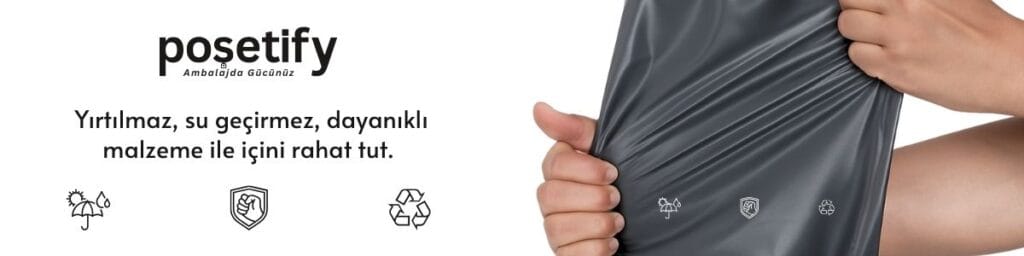 Cepli Kargo Poşeti 45x55x5 cm | Gri | Yapışkan Bantlı | 80 Mikron