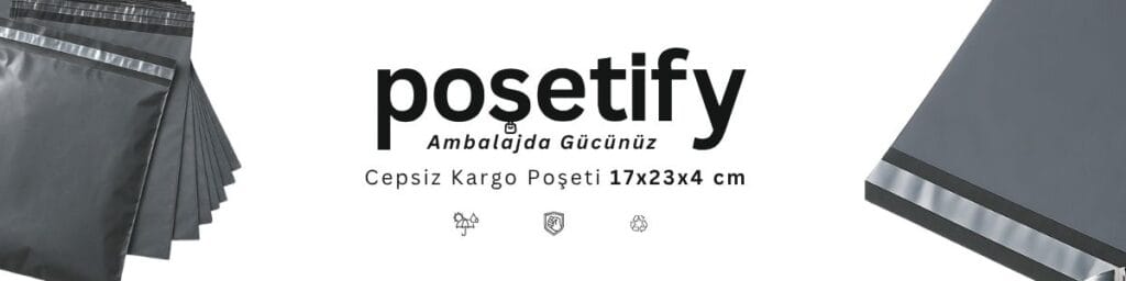 Cepsiz Kargo Poşeti 17x23x4 cm Gri Yapışkan Bantlı