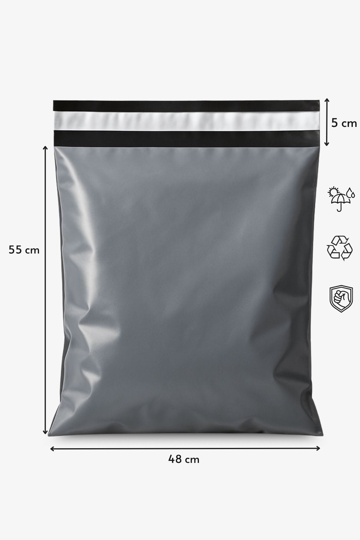 48x55 Cepsiz Kargo Poşeti 48x55x5 cm gri cepsiz kargo poşeti e ticaret gönderi ambalajı
