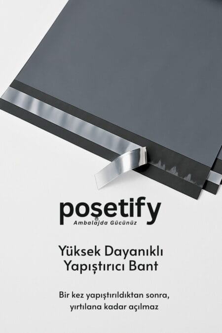 cepsiz kargo poşeti güçlü yapışkan bantlı gri e ticaret paketleme poşeti