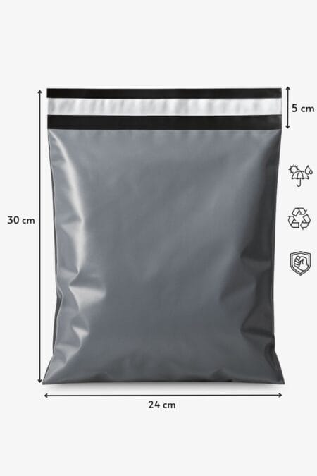 cepsiz kargo poşeti 24x30x5 cm gri yapışkan bantlı e ticaret paketleme poşeti
