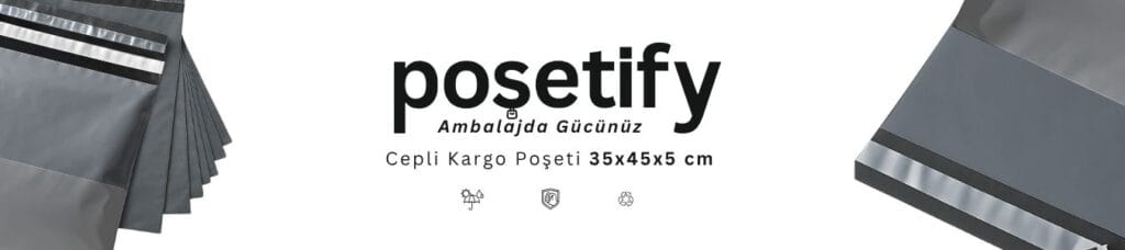 Cepli Kargo Poşeti 35x45x5 cm, Gri, Yapışkan Bantlı, 80 Mikron