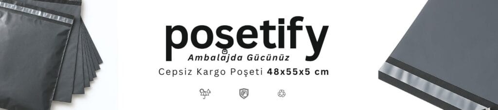 Cepsiz Kargo Poşeti 48x55x5 cm | Gri | Yapışkan Bantlı | 80 Mikron